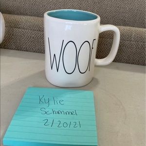 Rae Dunn VHTF woof blue interior mug